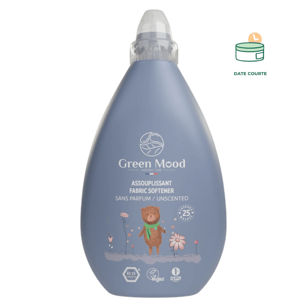 ASSOUPLISSANT POUR BÉBÉ 1 L - Sans parfum lessive Green Mood DLUO : septembre 2025 1 L